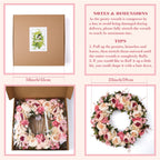 Peony Wreath - Floral Artificial Wreath - Pink 23"