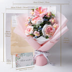 Rose & Tulip Crochet Bouquet - Pink