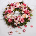 Peony Wreath - Floral Artificial Wreath - Pink 18"