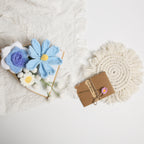 Mini Crochet Flowers Bouquet with Cosmos - Blue