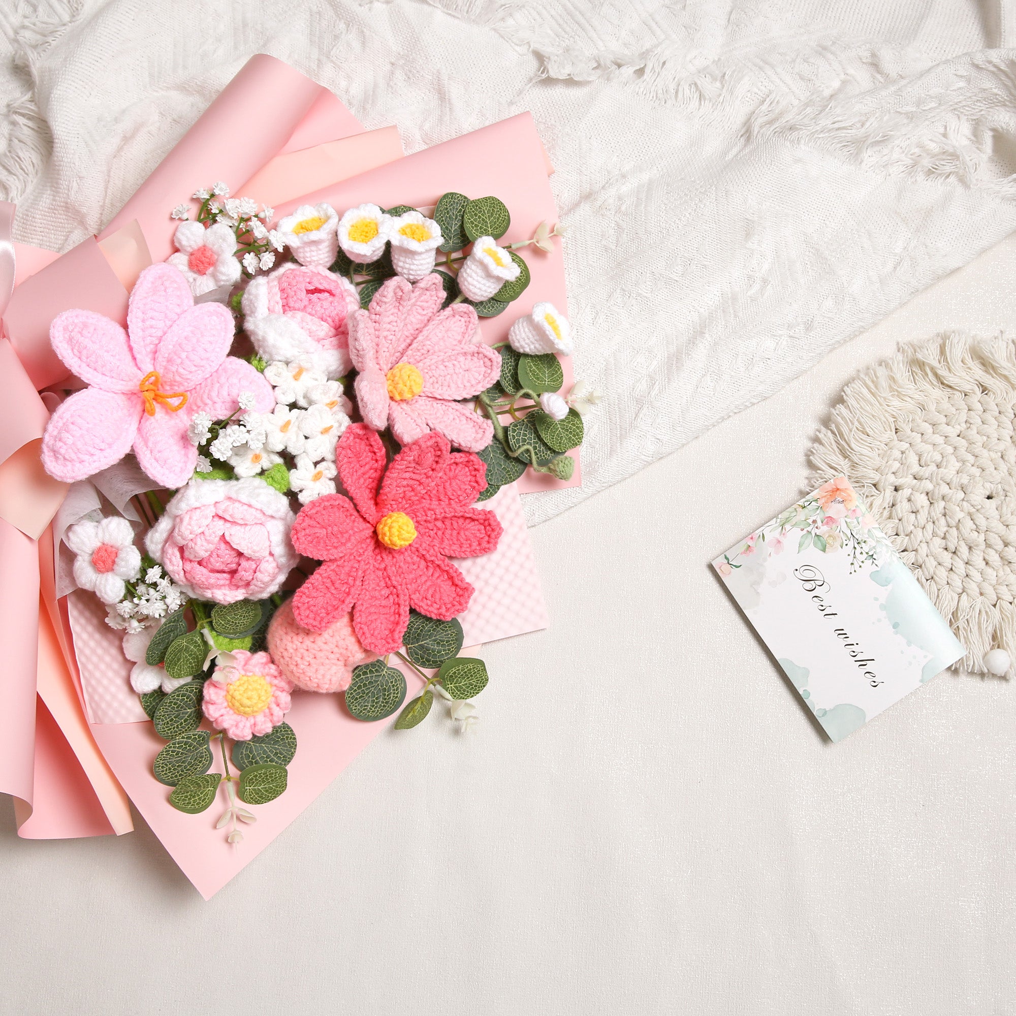 Crochet Flowers Bouquet - Pink Premium