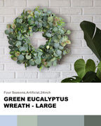 Green Spring Summer Wreath with Olive Leaves & Berries 24"