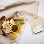 Hand-Knitted Sunflower Crochet Flower Bouquet - Tiny Orange