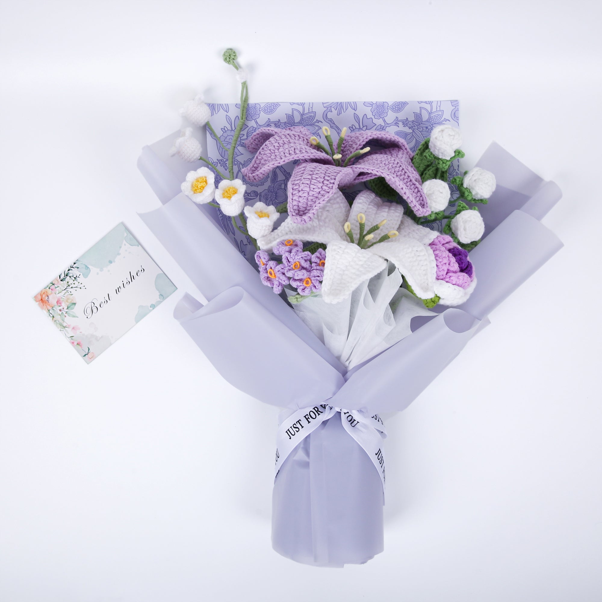 Lily & Rose Crochet Bouquet - Purple