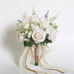 White & Champagne Wedding Bouquet
