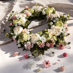 Peony Wreath - Floral Artificial Wreath - Green 23"