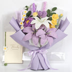 Premium Lily Crochet Bouquet - Purple