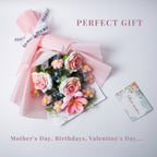 Rose & Tulip Crochet Bouquet - Pink
