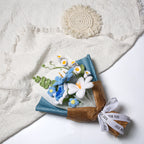 Hand-Knitted Tulip & Lily of the Valley Crochet Bouquet - Tiny Blue