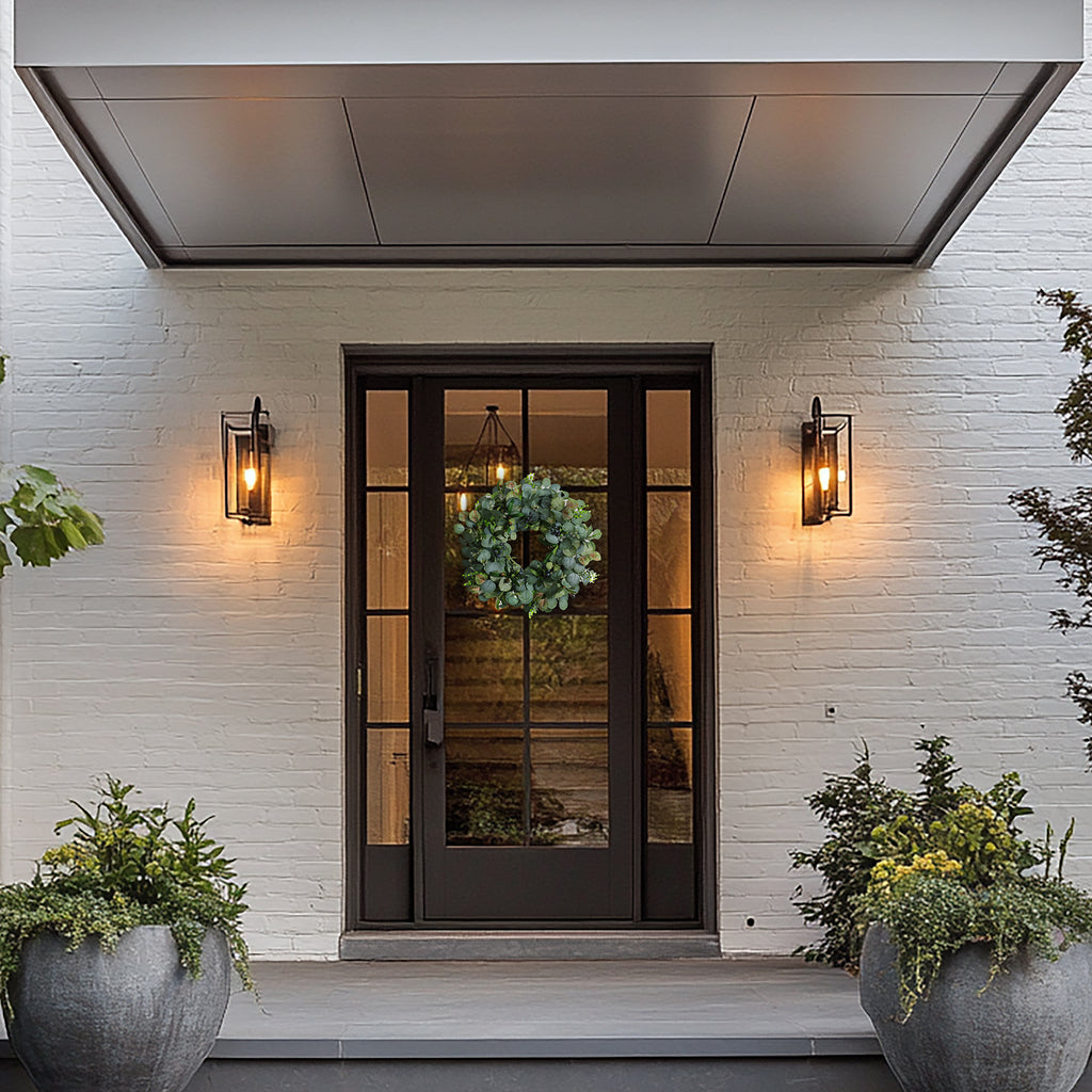 Green Spring Summer Wreath with Olive Leaves & Berries 24"