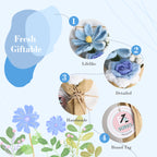 Mini Crochet Flowers Bouquet with Cosmos - Blue