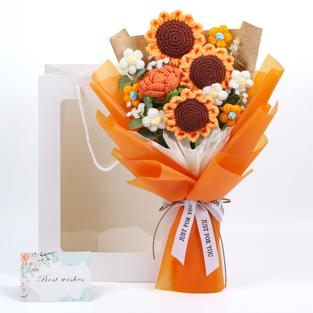 Sunflowers Crochet Bouquet - Orange
