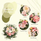 Artificial Dahlia Floral Spring Summer Wreath - 18 Inch