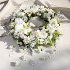 Peony Wreath - Floral Artificial Wreath - White 23"