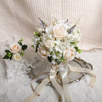 White & Champagne Wedding Bouquet