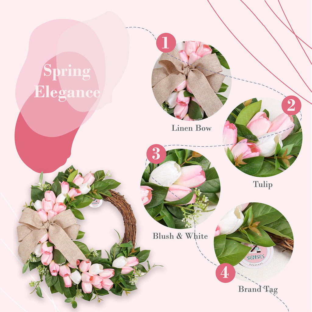 18 Inch Tulip Half Moon Wreath