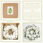 Peony Wreath - Floral Artificial Wreath - White 18"