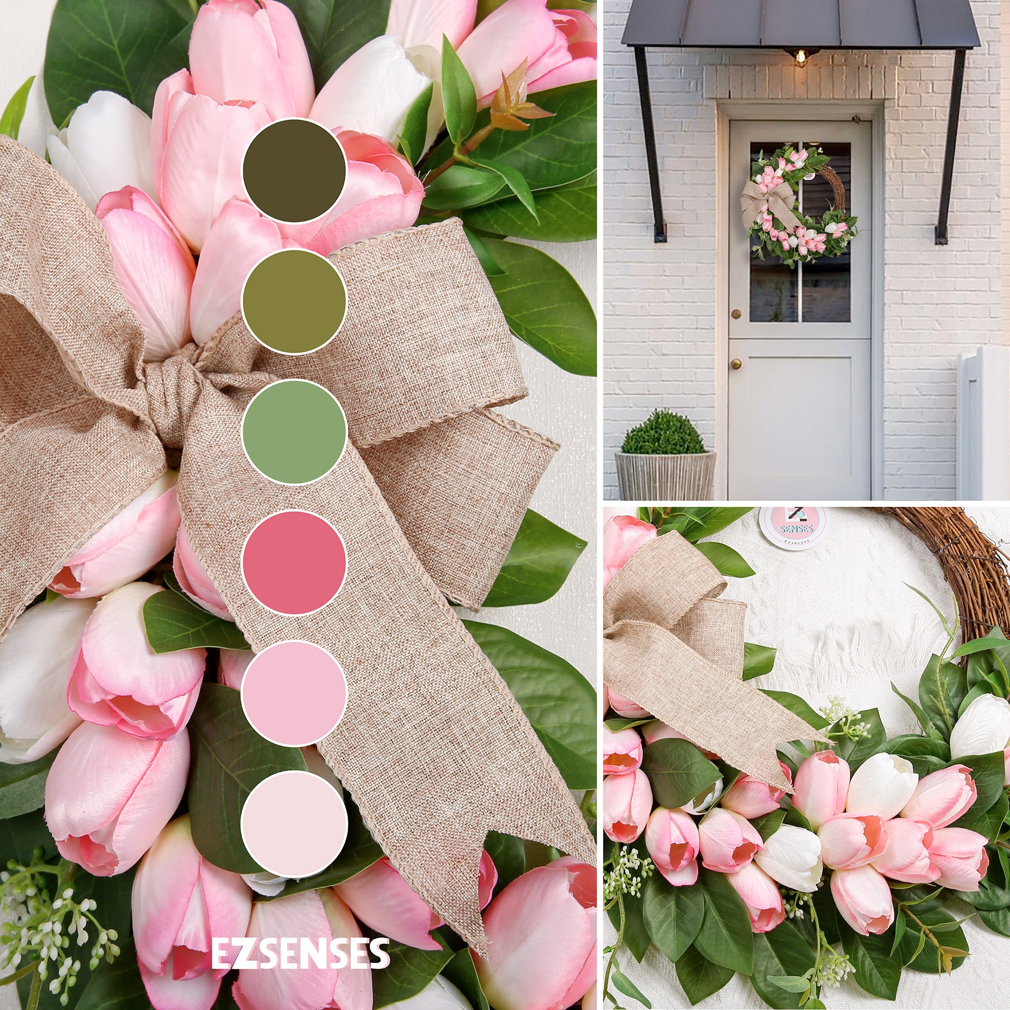 18 Inch Tulip Half Moon Wreath