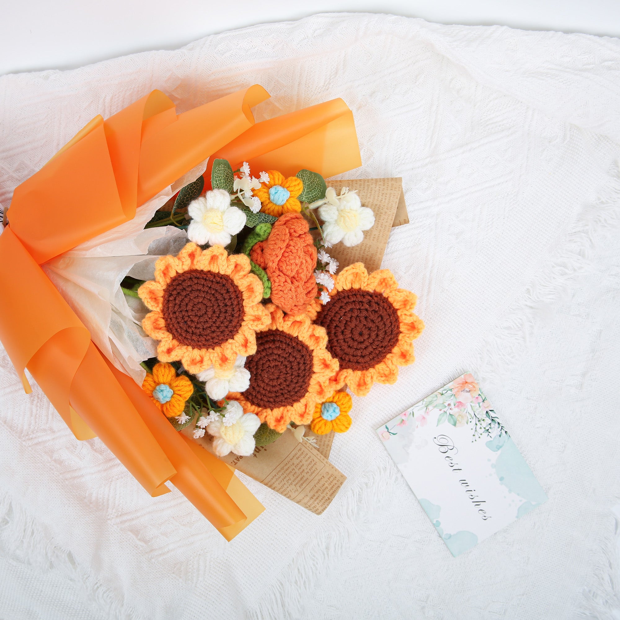 Sunflowers Crochet Bouquet - Orange