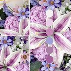 Purple Crochet Flower Bouquet with Lily, Rose & Lavender