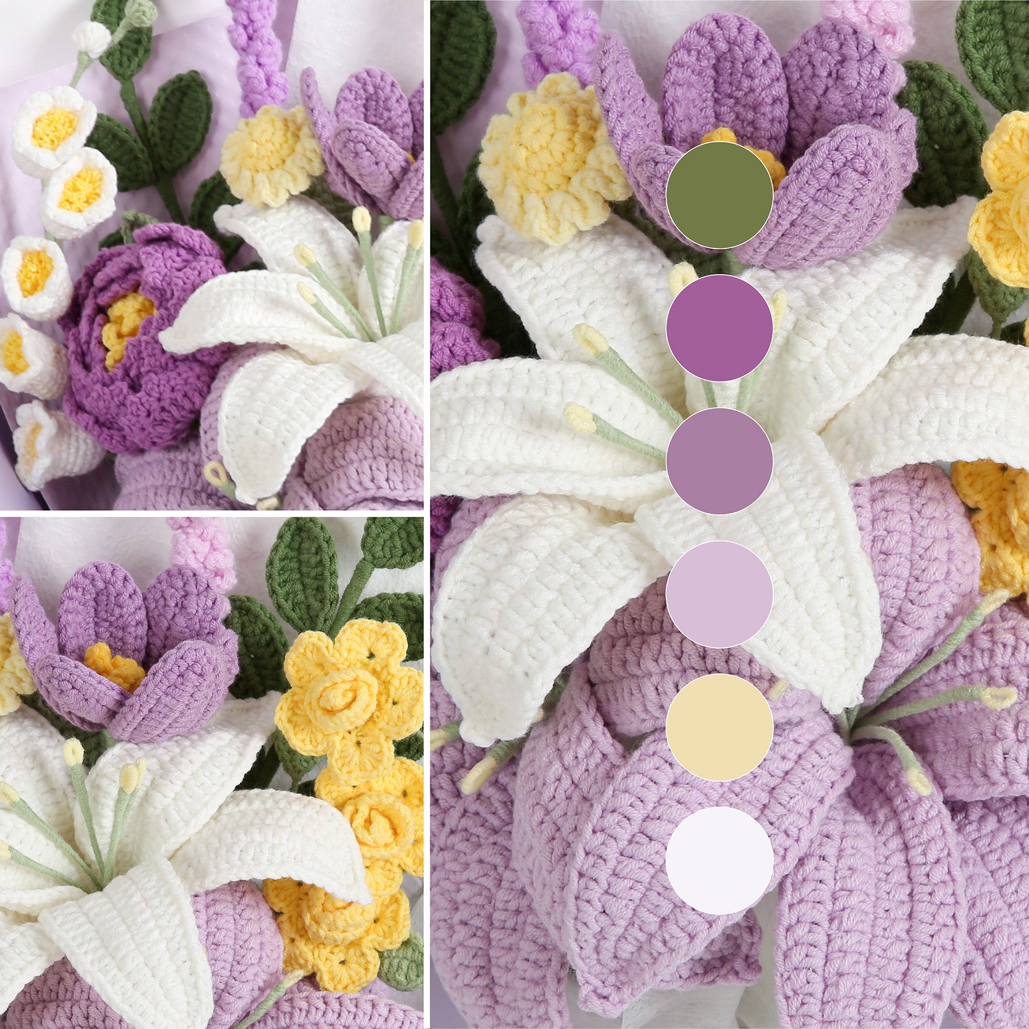 Premium Lily Crochet Bouquet - Purple