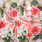 Pink Crochet Flower Bouquet with Lily, Rose & Lavender