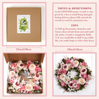 Peony Wreath - Floral Artificial Wreath - Pink 18"