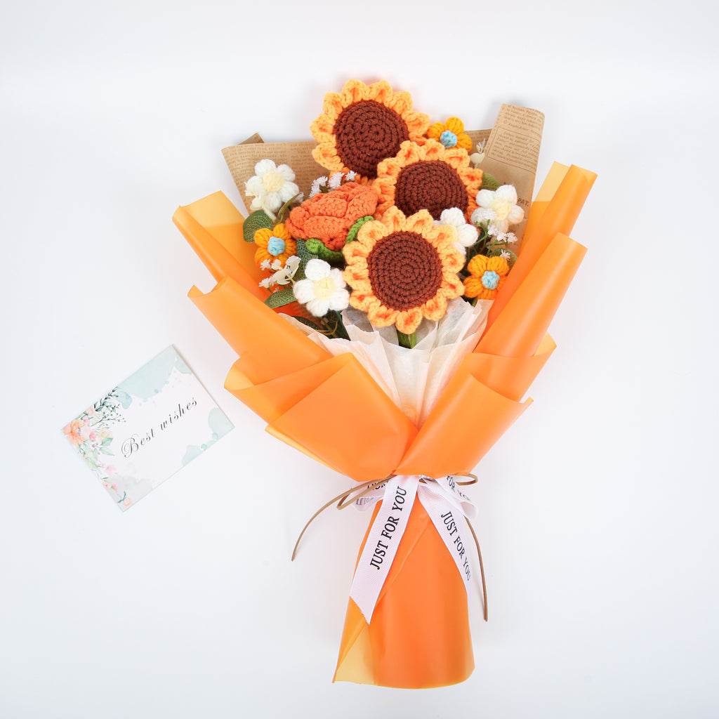 Sunflowers Crochet Bouquet - Orange