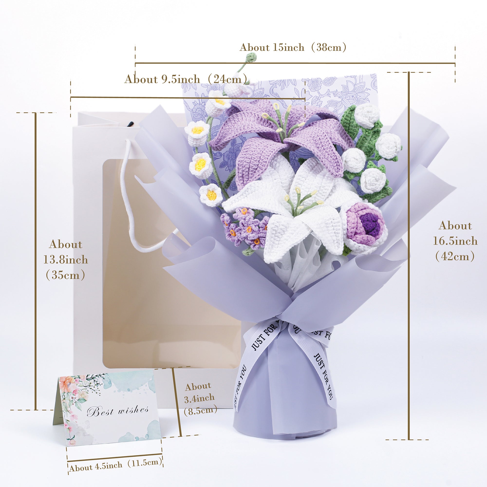 Lily & Rose Crochet Bouquet - Purple