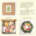 Artificial Dahlia Floral Spring Summer Wreath - 24 Inch