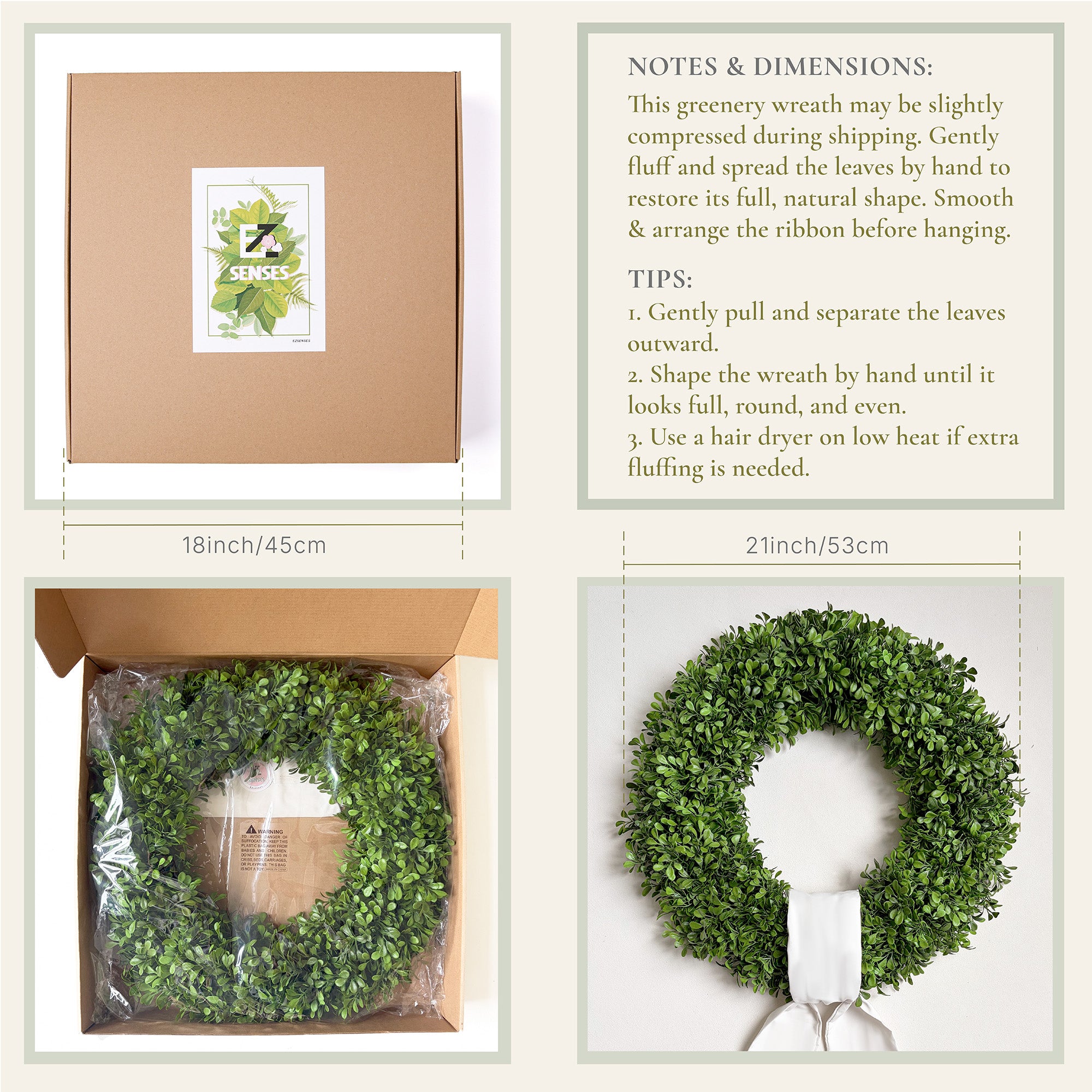 21'' Boxwood Wreath