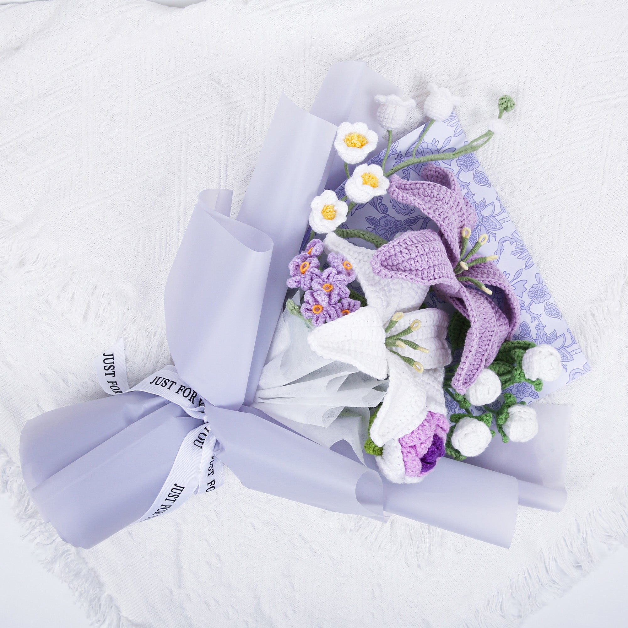 Lily & Rose Crochet Bouquet - Purple