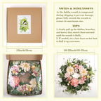 Artificial Dahlia Floral Spring Summer Wreath - 18 Inch