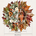 20 Inch Fall Pumpkin Wreath with Berries & Maple Leaves