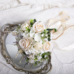 White & Champagne Wedding Bouquet