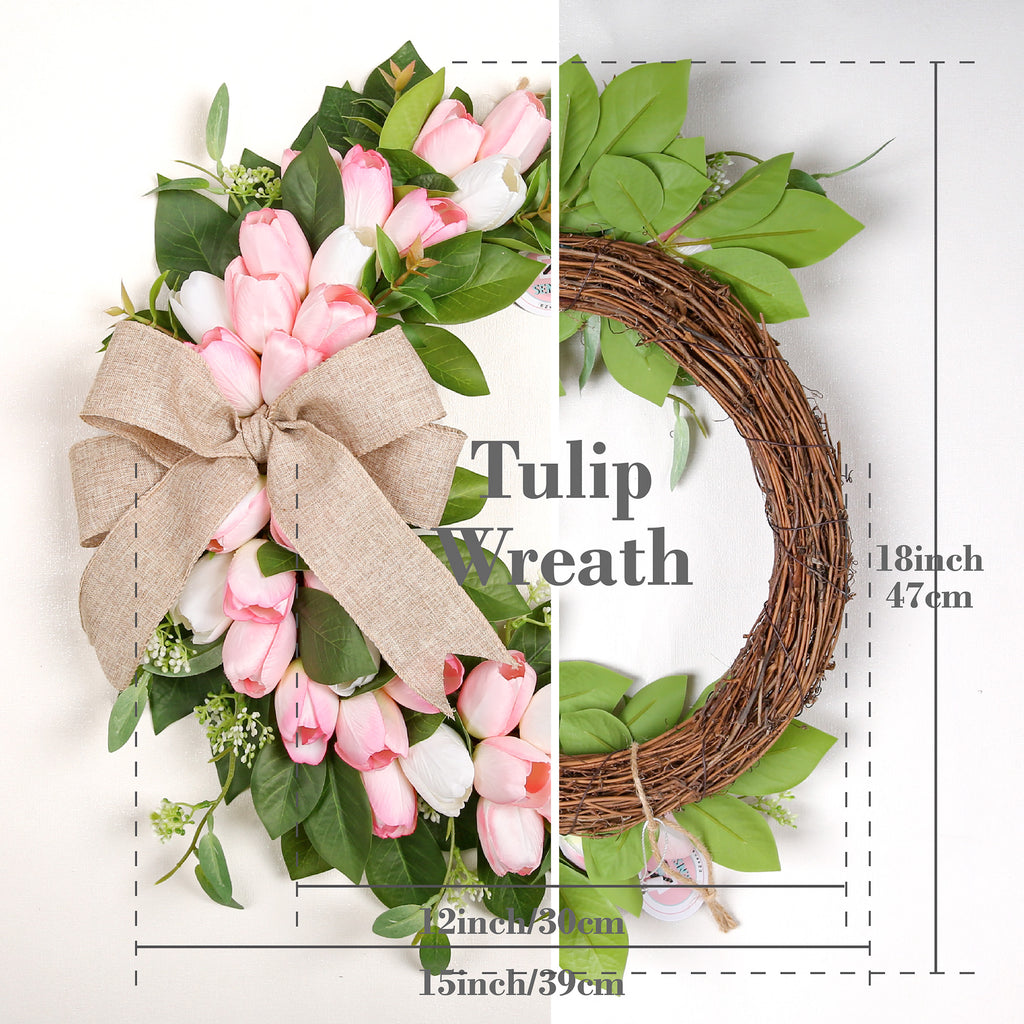 18 Inch Tulip Half Moon Wreath