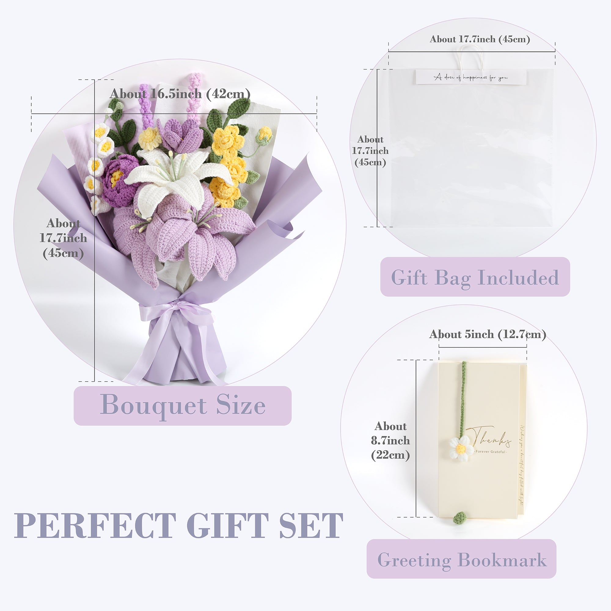 Premium Lily Crochet Bouquet - Purple