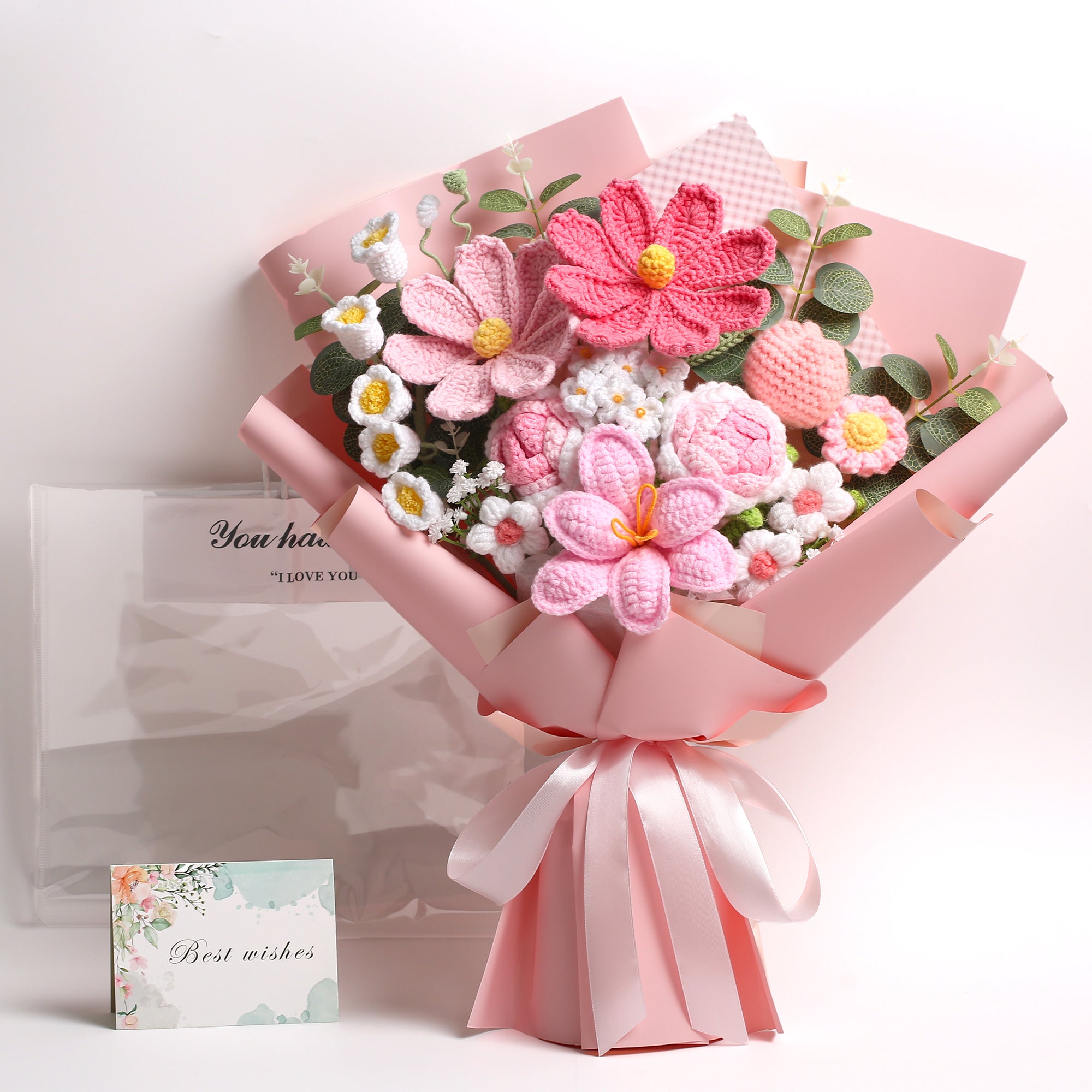 Crochet Flowers Bouquet - Pink Premium