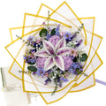 Purple Crochet Flower Bouquet with Lily, Rose & Lavender