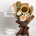 Hand-Knitted Sunflower Crochet Flower Bouquet - Tiny Orange