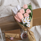 Mini Tulip Crochet Flowers Bouquet - Pink