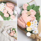 Mini Tulip Crochet Flowers Bouquet - Pink