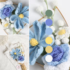 Mini Crochet Flowers Bouquet with Cosmos - Blue