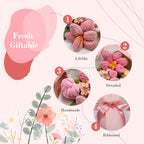 Hand-Knitted Tulip & Lily of the Valley Crochet Bouquet - Tiny Pink