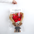 Rose & Lily of the Valley Crochet Bouquet - Red