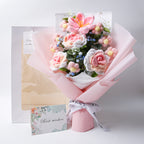 Rose & Tulip Crochet Bouquet - Pink