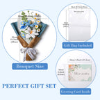 Hand-Knitted Tulip & Lily of the Valley Crochet Bouquet - Tiny Blue