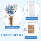 Mini Crochet Flowers Bouquet with Cosmos - Blue