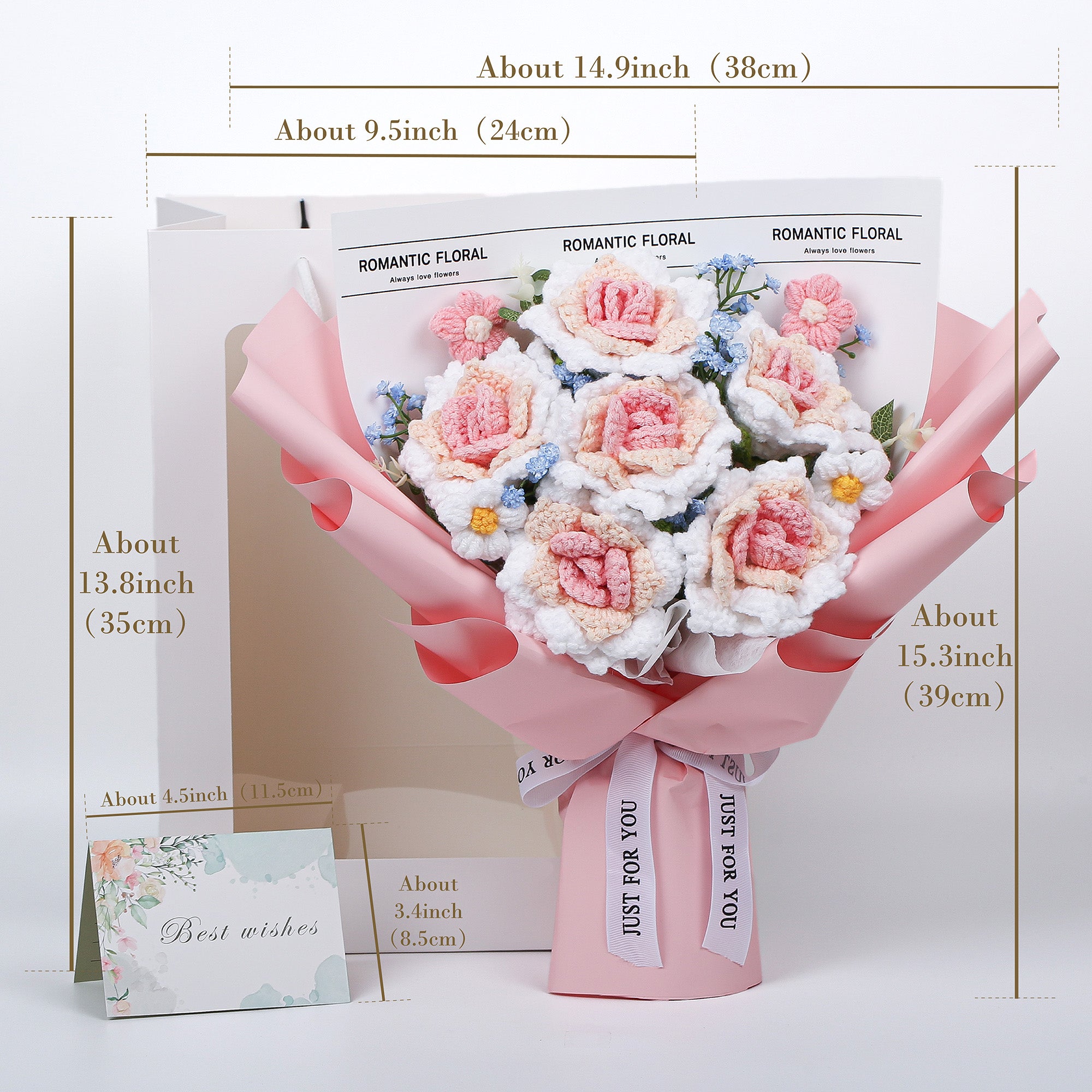 Crochet Flowers Bouquet - Pink Rose