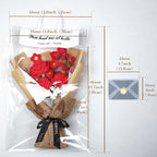 Rose & Lily of the Valley Crochet Bouquet - Red